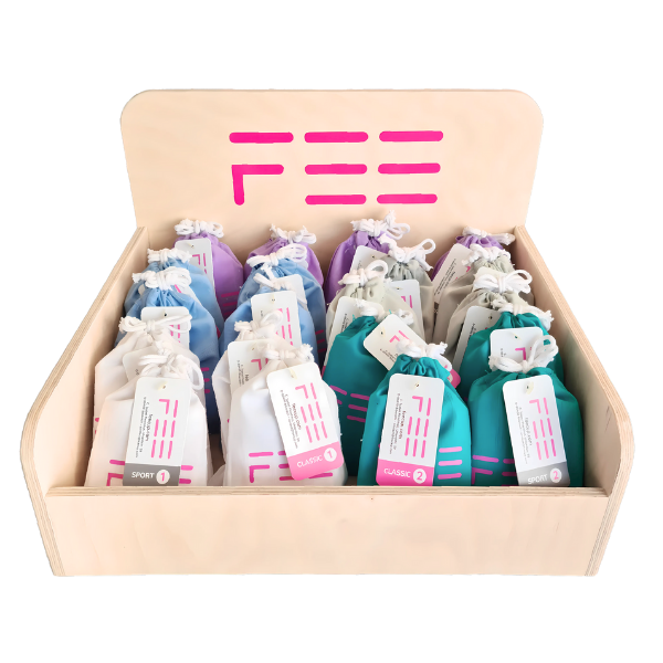 FEE Menstruationstassen Verkaufsdisplay